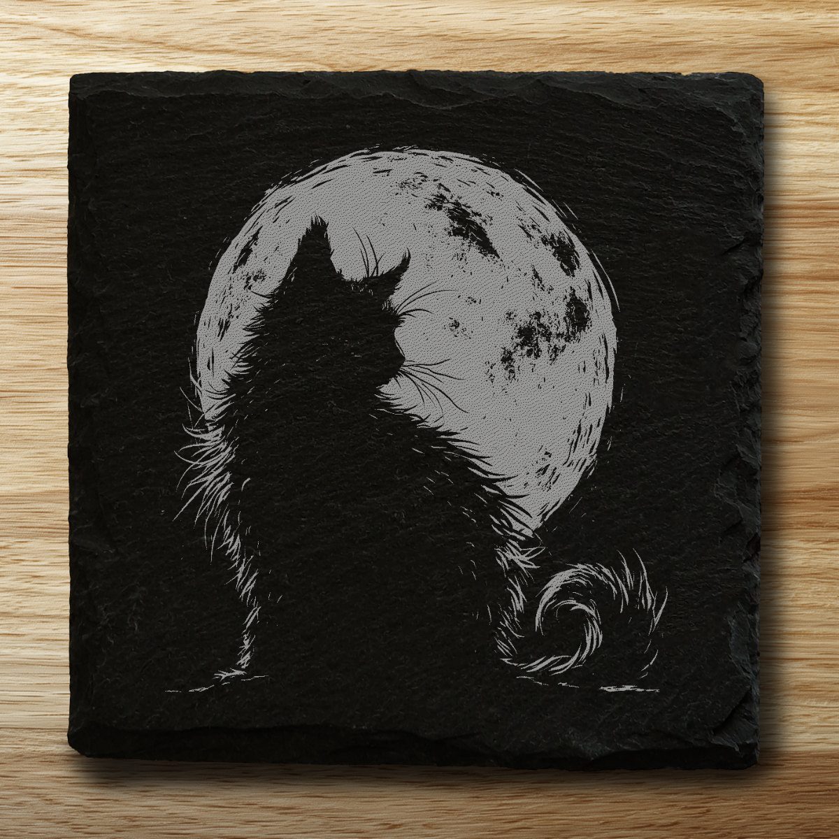 Halloween - Cat in a full moon - square